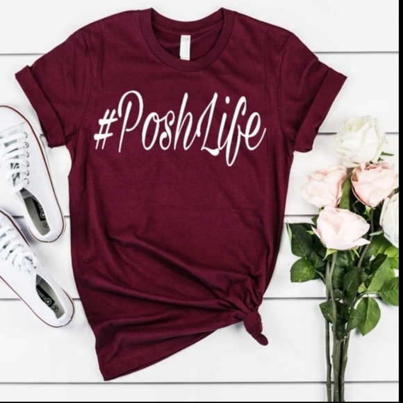 Homemade Tops - Live Poshers, you need this! #Poshlife Graphic T-Shirt Maroon